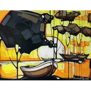 Salman Farooqi, 18 x 24 Inch, Acrylic on Canvas, Seascape Painting, AC-SF-658 Salman Farooqi, 18 x 24 Inch, Acrylic on Canvas, Seascape Painting, AC-SF-658